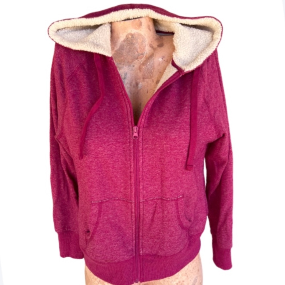 Bright Pink Zip Through Hoodie